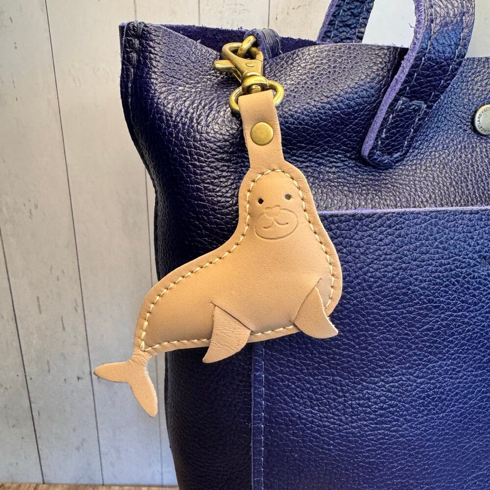 PORTLAND Leather Seal Purse Charm Seals Bag Charm NEW!  FAST SHIP